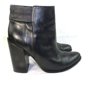 & OTHER STORIES Women's Y2K Chunky  Heel Ankle Boots Black Leather Size 8.5